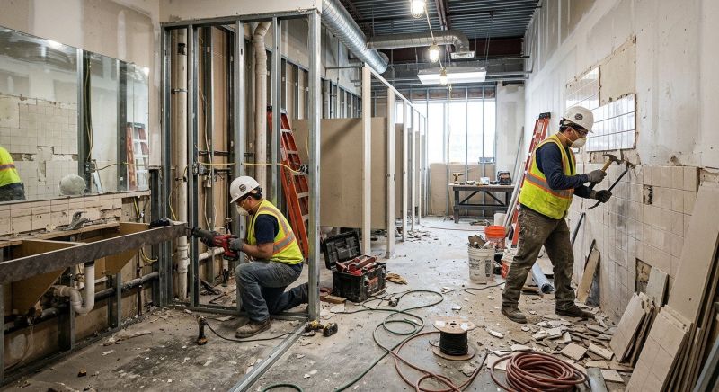 Industrial Bathroom Renovation in Denver County, CO